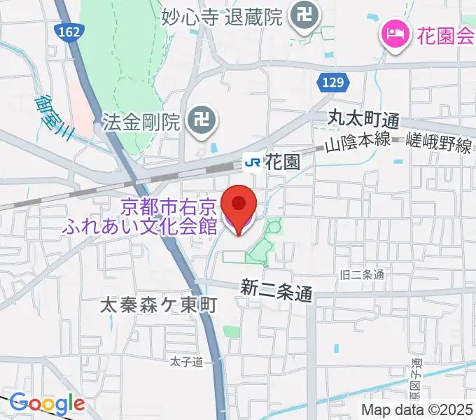京都市右京ふれあい文化会館の地図