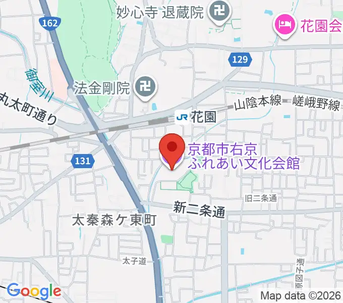 京都市右京ふれあい文化会館の地図