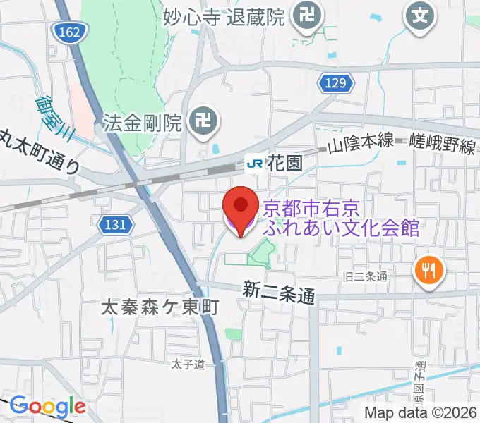 京都市右京ふれあい文化会館の地図