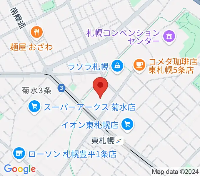 東札幌センター ヤマハミュージックの地図