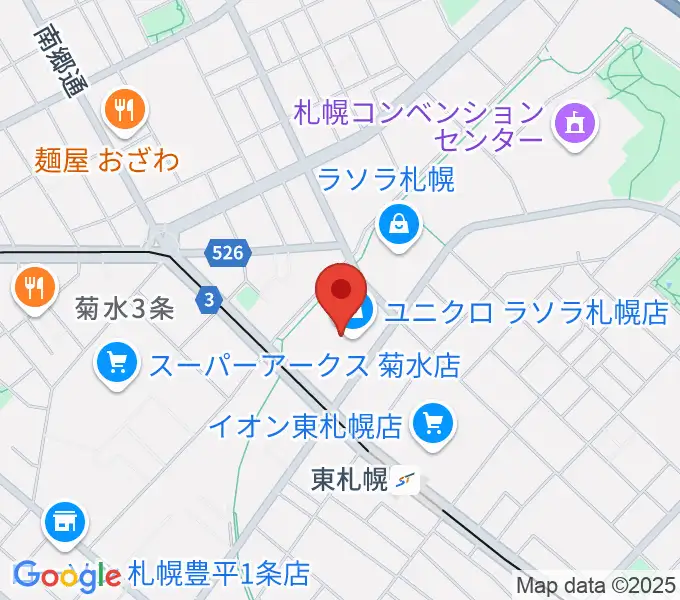 東札幌センター ヤマハミュージックの地図