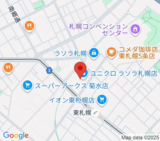 東札幌センター ヤマハミュージックの地図