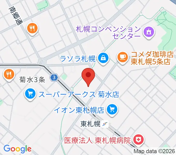 東札幌センター ヤマハミュージックの地図