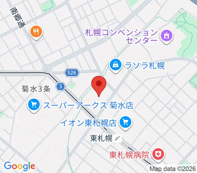 東札幌センター ヤマハミュージックの地図
