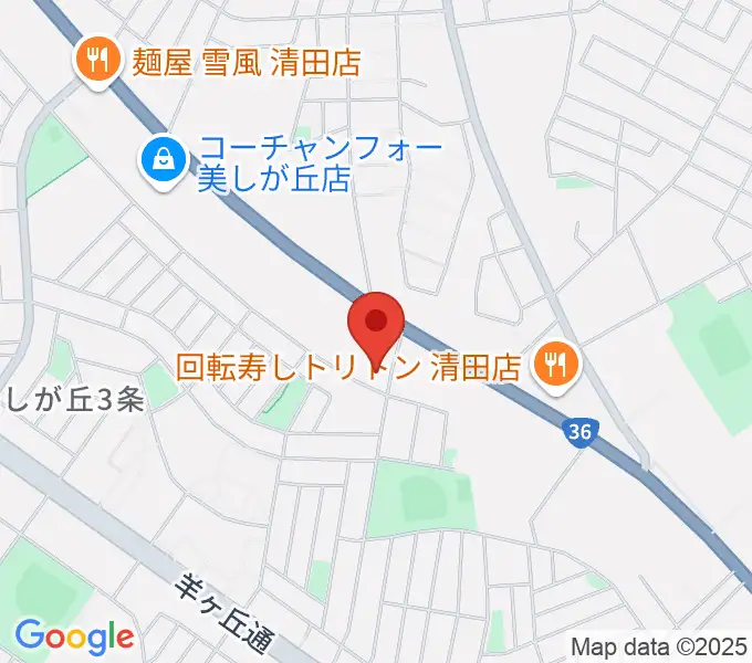 エルム楽器 美しが丘センターの地図