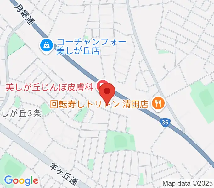 エルム楽器 美しが丘センターの地図