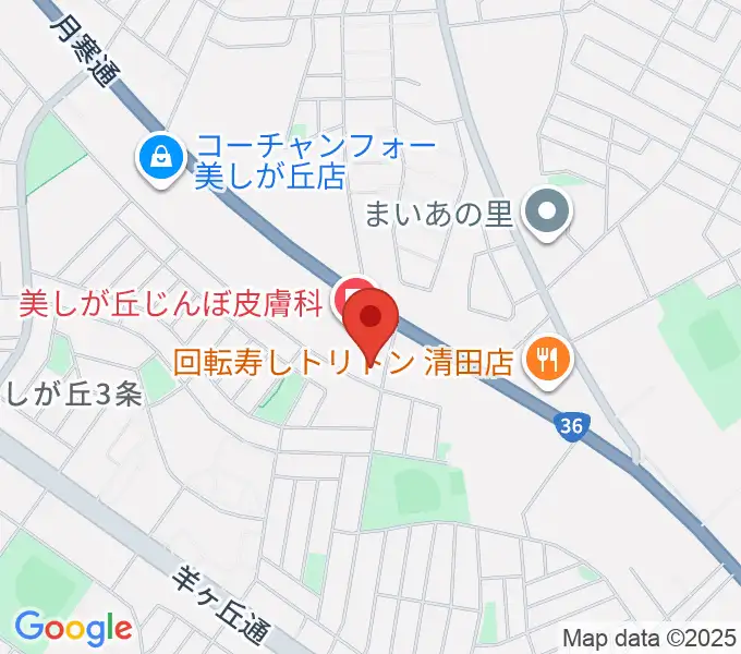 エルム楽器 美しが丘センターの地図