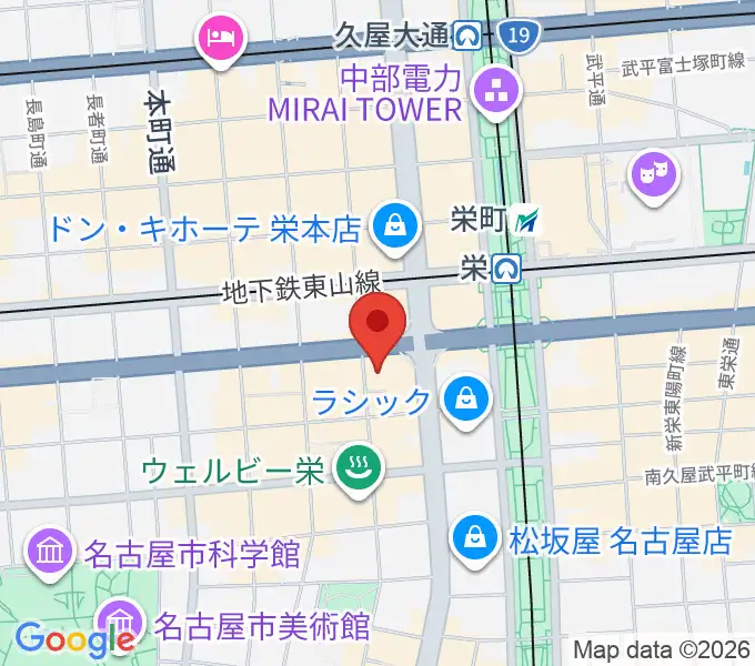 イシバシ楽器 名古屋栄店の地図