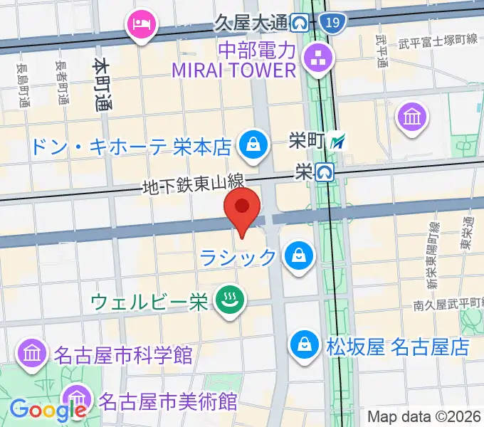 イシバシ楽器 名古屋栄店の地図