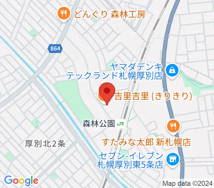 森林公園音楽センター ヤマハミュージックの地図