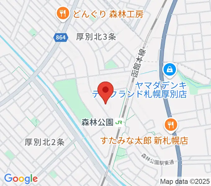 森林公園音楽センター ヤマハミュージックの地図