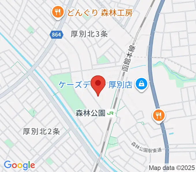 森林公園音楽センター ヤマハミュージックの地図