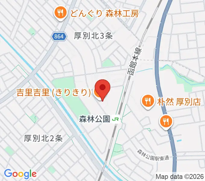 森林公園音楽センター ヤマハミュージックの地図