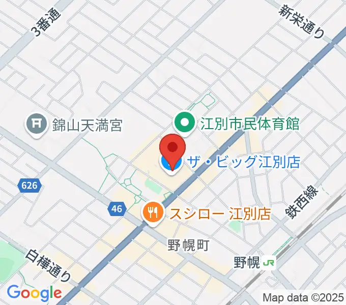 江別センター ヤマハミュージックの地図