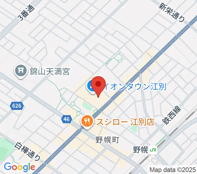 江別センター ヤマハミュージックの地図