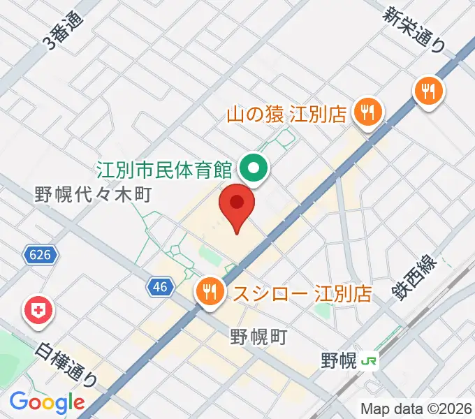 江別センター ヤマハミュージックの地図