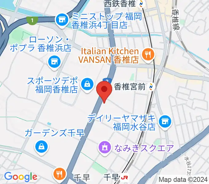 ミュージックメイト福岡の地図