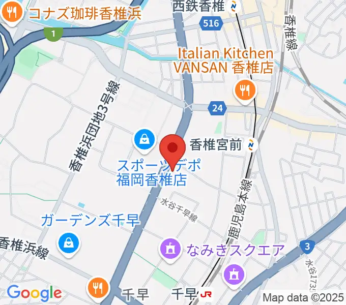 ミュージックメイト福岡の地図