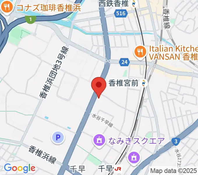 ミュージックメイト福岡の地図