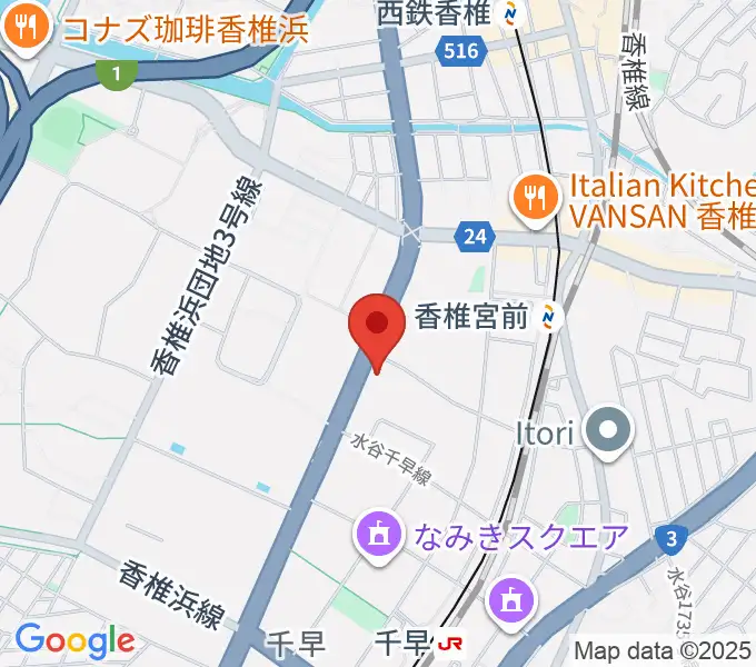 ミュージックメイト福岡の地図
