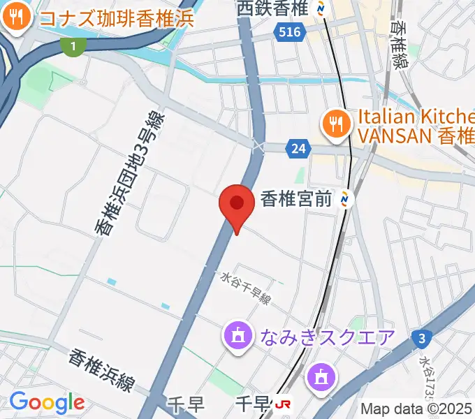 ミュージックメイト福岡の地図