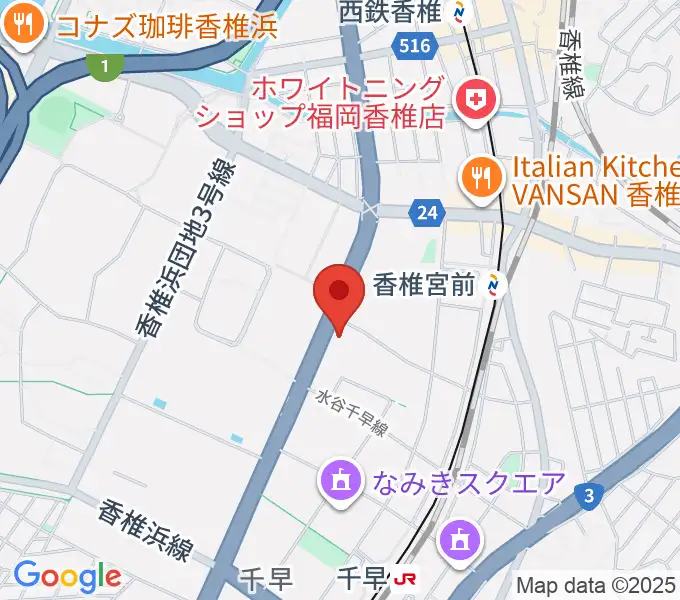 ミュージックメイト福岡の地図