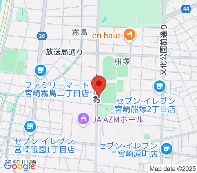 宮崎ピアノ技術センターの地図