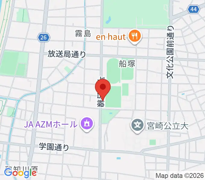宮崎ピアノ技術センターの地図