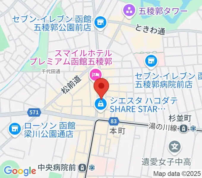 五稜郭センター ヤマハミュージックの地図