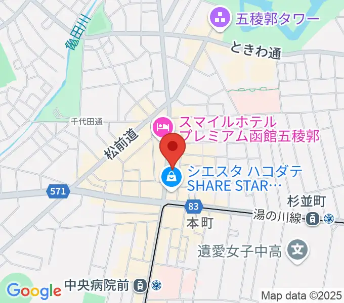 五稜郭センター ヤマハミュージックの地図