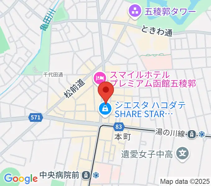 五稜郭センター ヤマハミュージックの地図