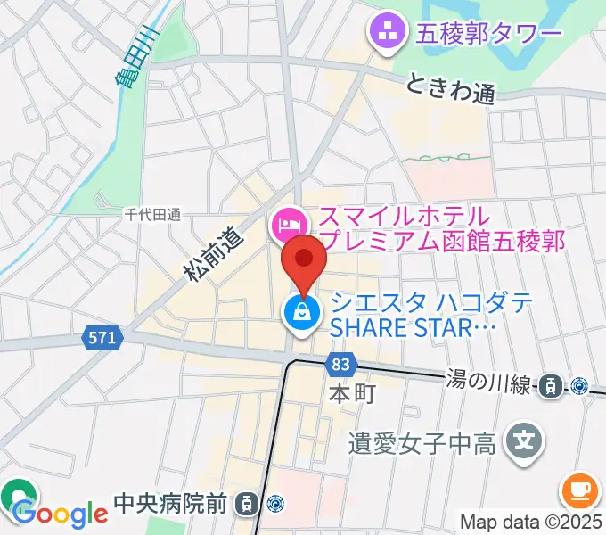 五稜郭センター ヤマハミュージックの地図