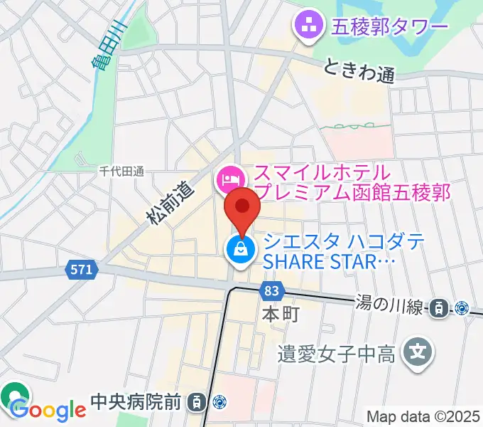 五稜郭センター ヤマハミュージックの地図