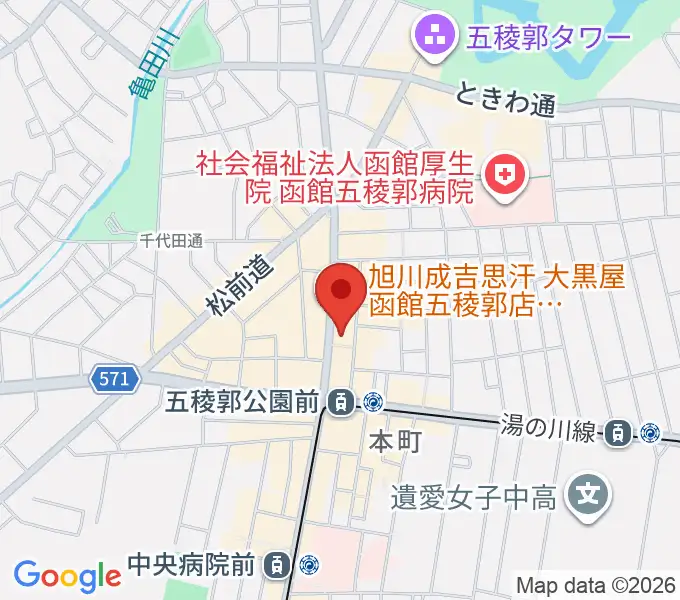 五稜郭センター ヤマハミュージックの地図