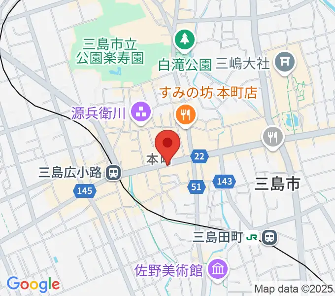 やまがた楽器店の地図