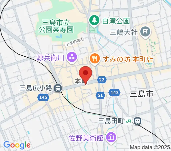 やまがた楽器店の地図