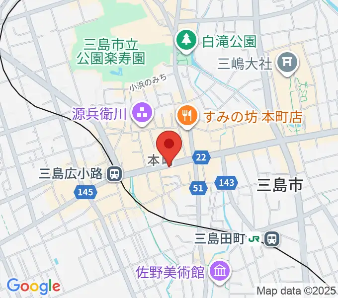 やまがた楽器店の地図