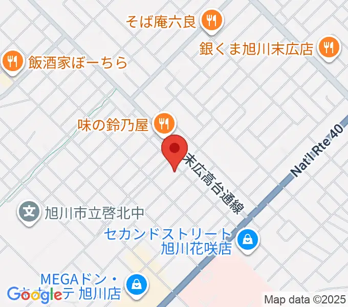 旭川北センター ヤマハミュージックの地図