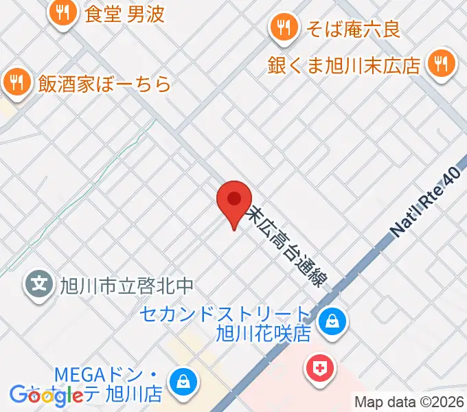 旭川北センター ヤマハミュージックの地図
