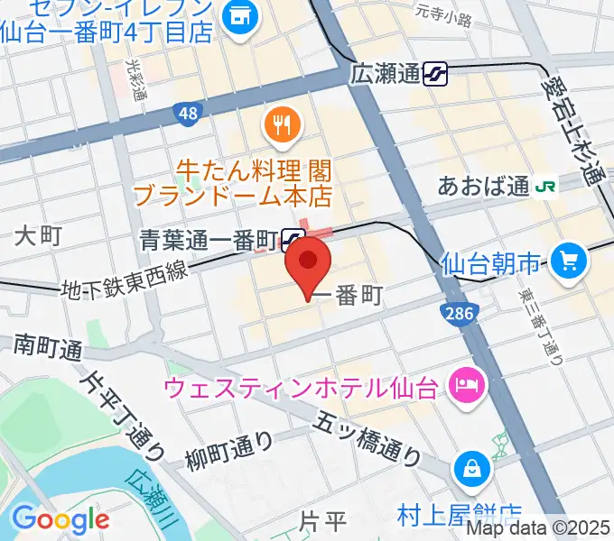 ヤマハミュージック 仙台店の地図