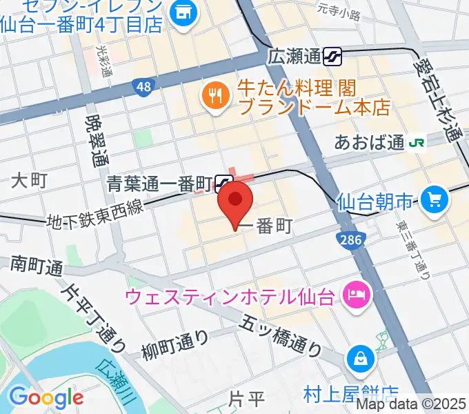 ヤマハミュージック 仙台店の地図