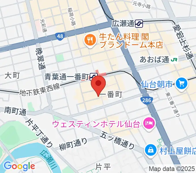 ヤマハミュージック 仙台店の地図