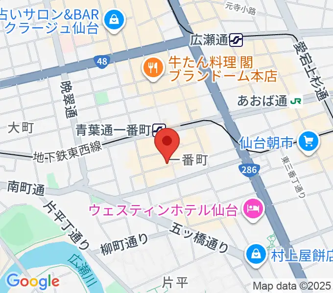 ヤマハミュージック 仙台店の地図