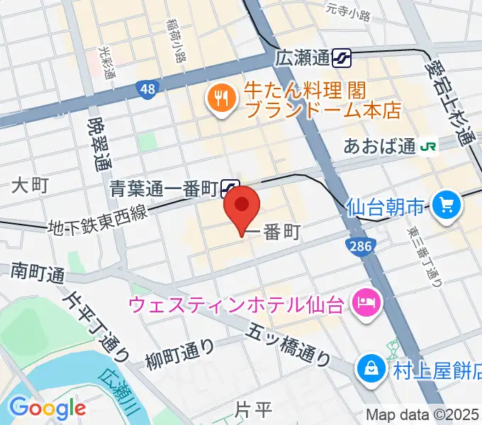 ヤマハミュージック 仙台店の地図