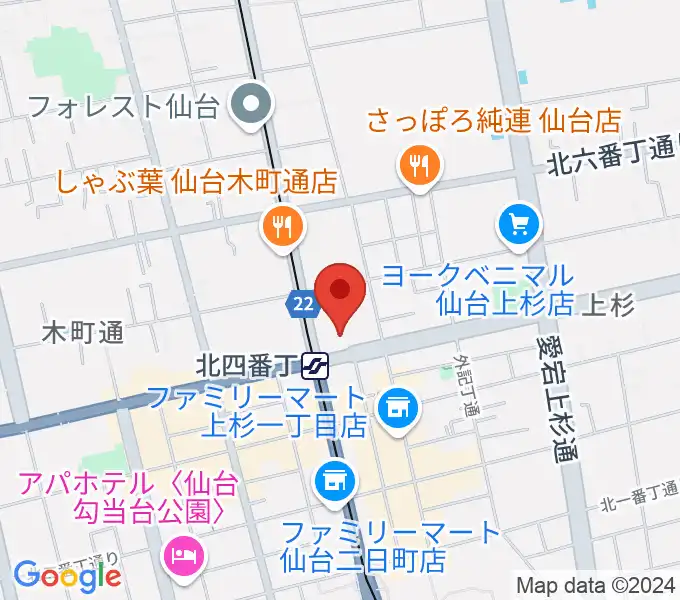 仙台センター ヤマハミュージックの地図