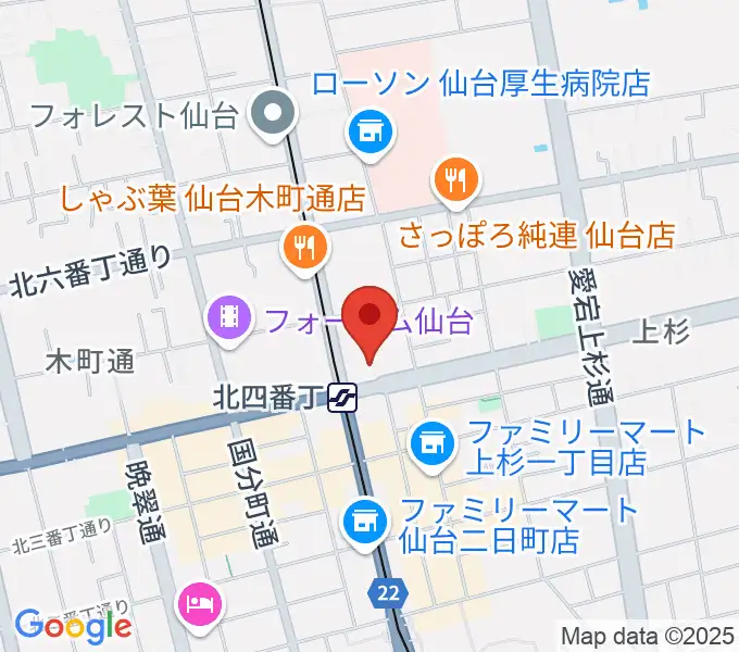 仙台センター ヤマハミュージックの地図