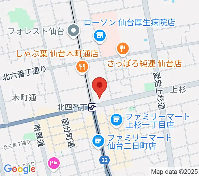 仙台センター ヤマハミュージックの地図