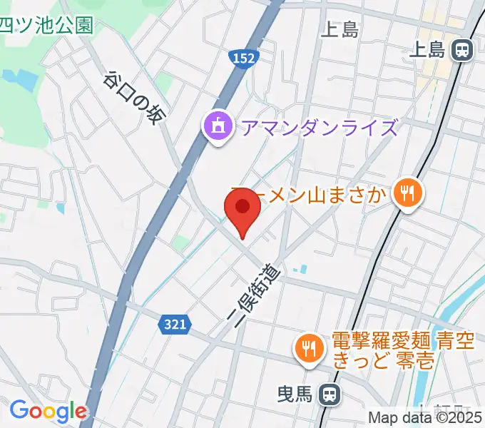 ハーモニカの昭和楽器製造の地図