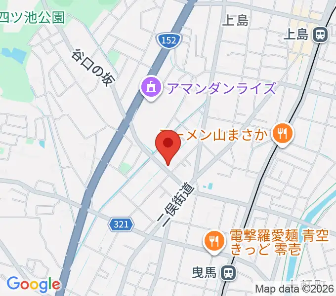 ハーモニカの昭和楽器製造の地図