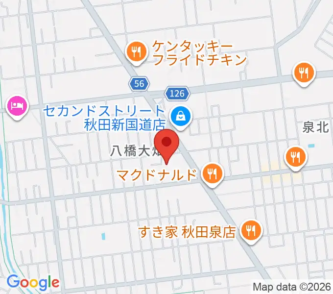 秋田北センター ヤマハミュージックの地図